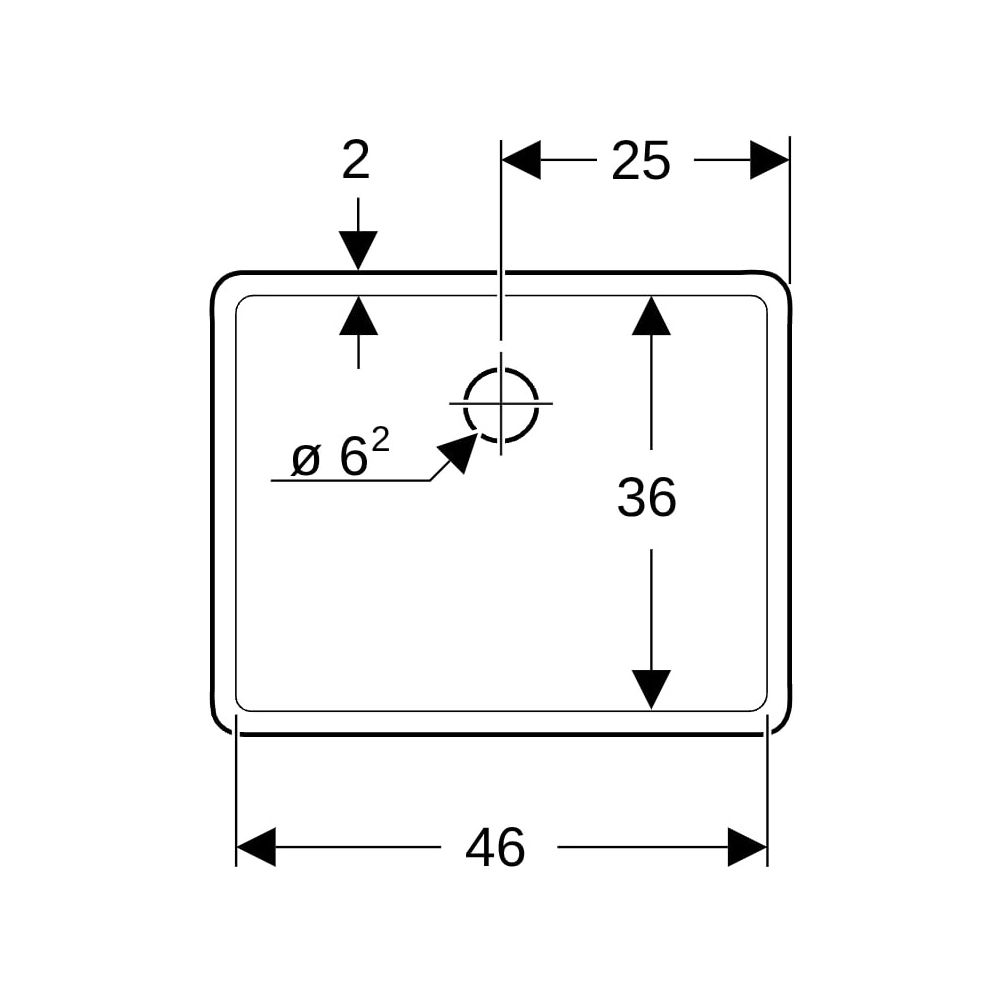 Geberit Publica Mehrzweckbecken ohne Überlauf, Breite 50cm, Tiefe 40cm, ohne Überla... GEBERIT-360050000 4022009080483 (Abb. 10)