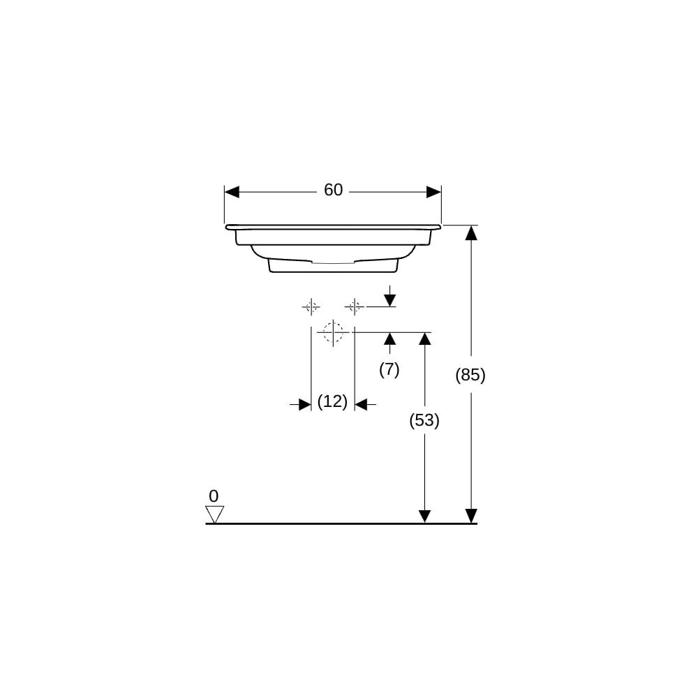 Geberit ONE Möbelwaschtisch Abgang horizontal, B 60cm T 48cm ohne Hahnloch, ohne Übe... GEBERIT-505001001 4025410593528 (Abb. 8)
