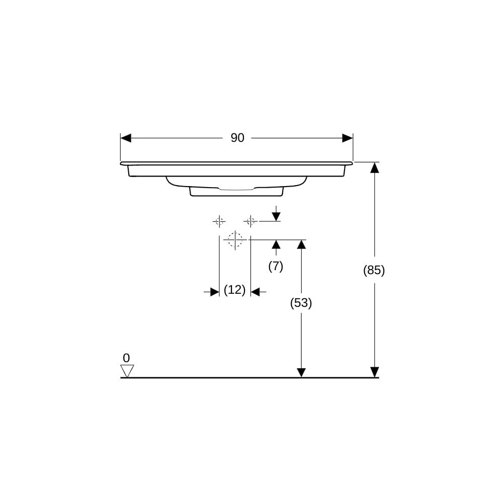 Geberit ONE Möbelwaschtisch Abgang horizontal, B 90cm T 48cm Hahnloch mittig, ohne Ü... GEBERIT-505006001 4025410593573 (Abb. 8)