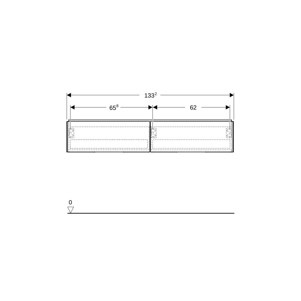 Geberit ONE Unterschrank für Waschtisch, 2 Schubladen, Breite Waschtisch 135cm, H 26... GEBERIT-505076004 4025410630353 (Abb. 9)