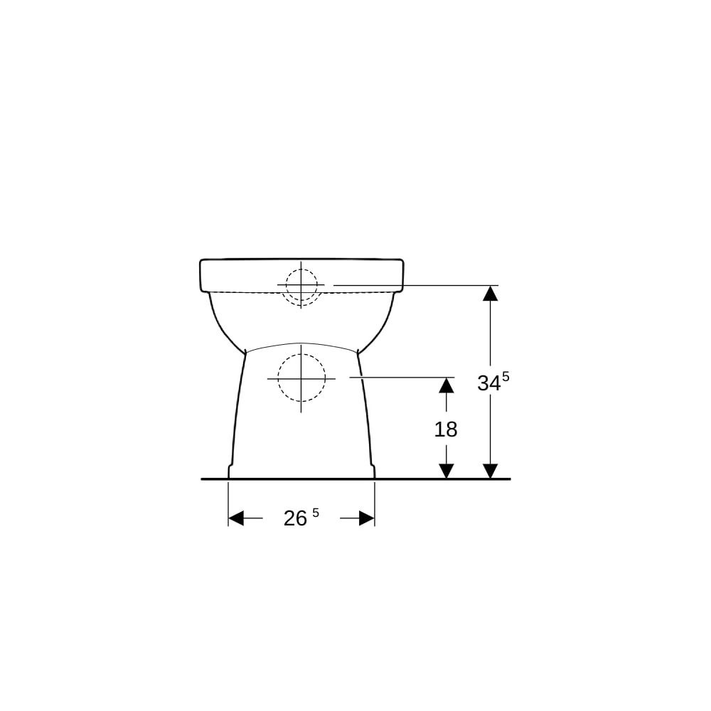 Geberit Renova Stand-WC Flachspüler, Abgang horizontal, Rimfree Tiefe 47cm, Weiß/Ker... GEBERIT-501984008 4025410605047 (Abb. 8)