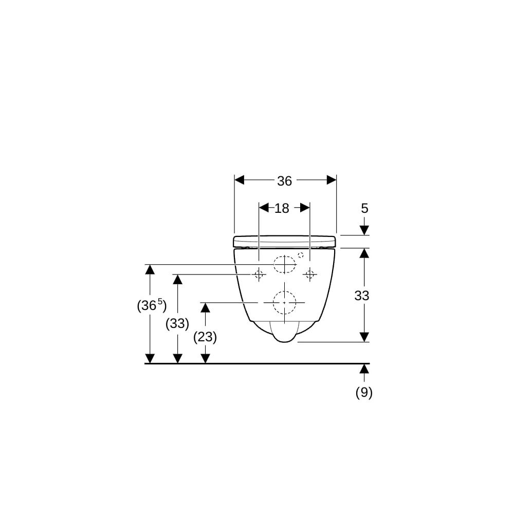 Geberit iCon Set Wand-WC Tiefspüler verkürzte Ausladung geschlossenes Keramikdesign,... GEBERIT-502381001 4025410627995 (Abb. 8)