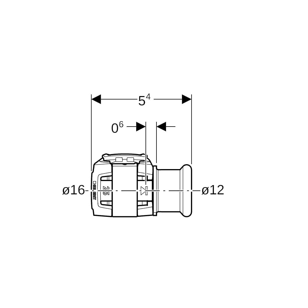 Geberit FlowFit Übergang auf Geberit Mapress, mit Pressmuffe, CrNiMo-Stahl 1,4401 (D... GEBERIT-620329001 4025410631558 (Abb. 5)