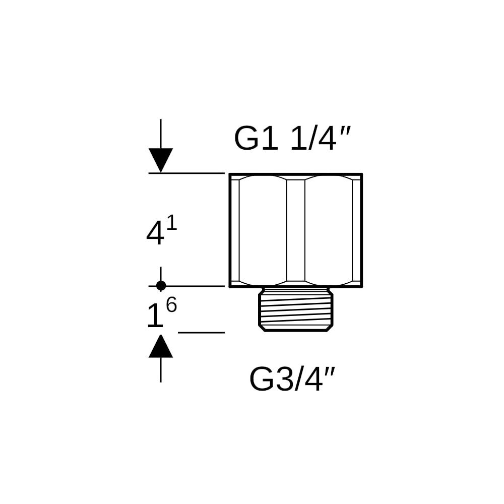 Geberit Adapter Rohrgewinde G 3/4", Rohrgewinde G 1 1/4", verzinkt... GEBERIT-362876261 4025410646187 (Abb. 5)