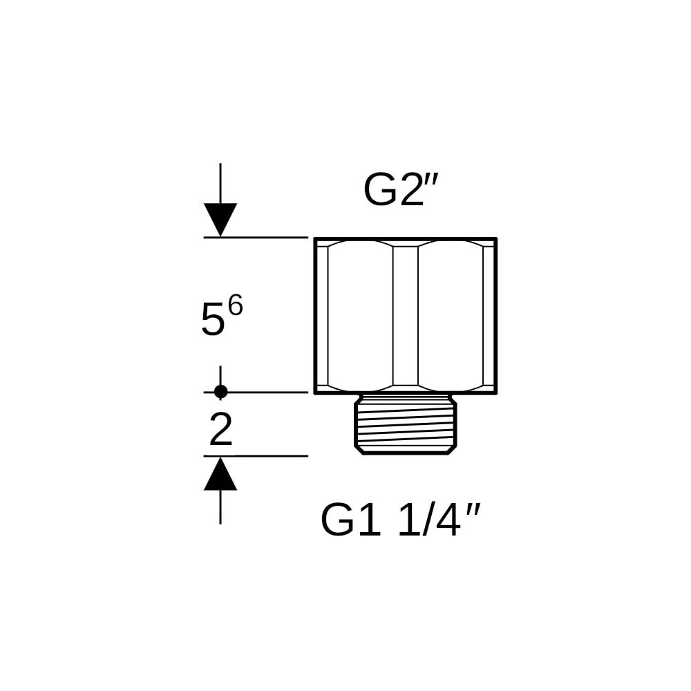 Geberit Adapter Rohrgewinde G 1 1/4", Rohrgewinde G 2", verzinkt... GEBERIT-362880261 4025410646224 (Abb. 5)