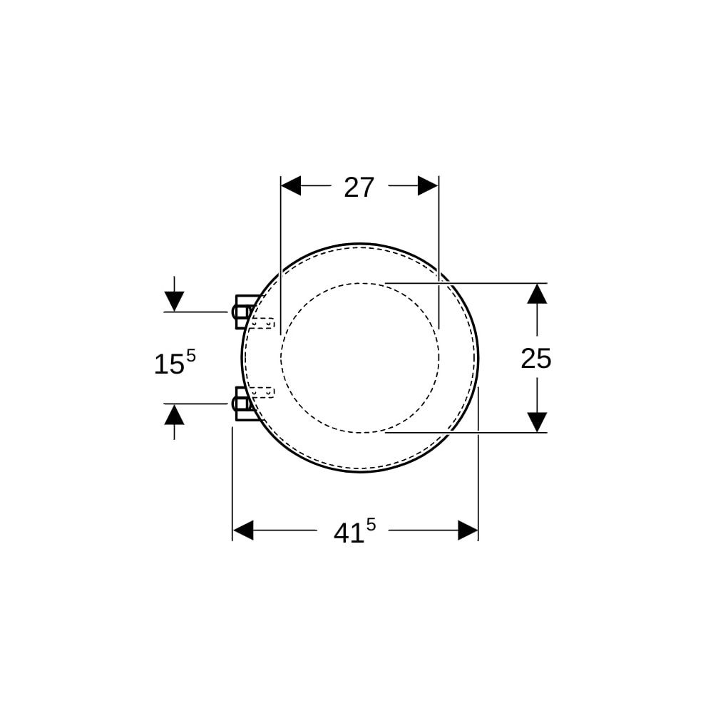 Geberit Preciosa WC-Sitz ohne Absenkautomatik, Weiß/glänzend... GEBERIT-571180000 4022009220117 (Abb. 5)