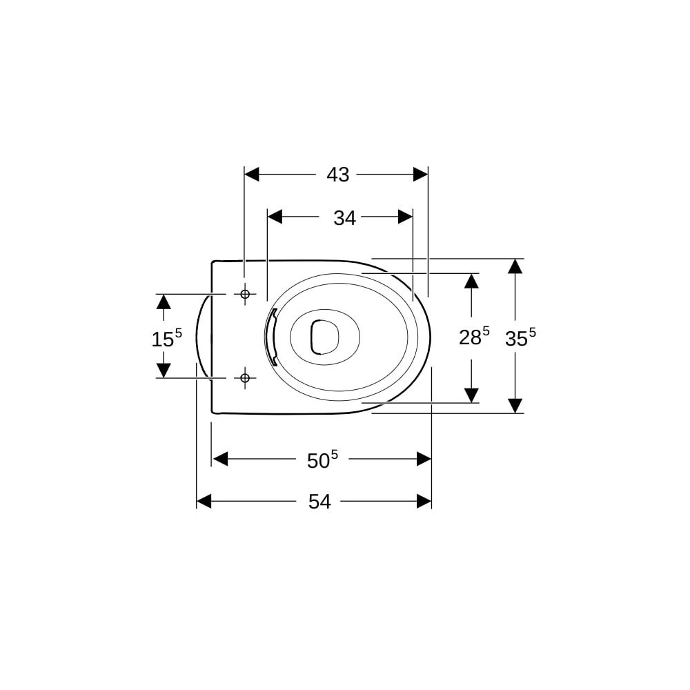 Geberit Renova Stand-WC Tiefspüler, Abgang vertikal, teilgeschlossene Form, Rimfree ... GEBERIT-500399012 4025410572998 (Abb. 7)