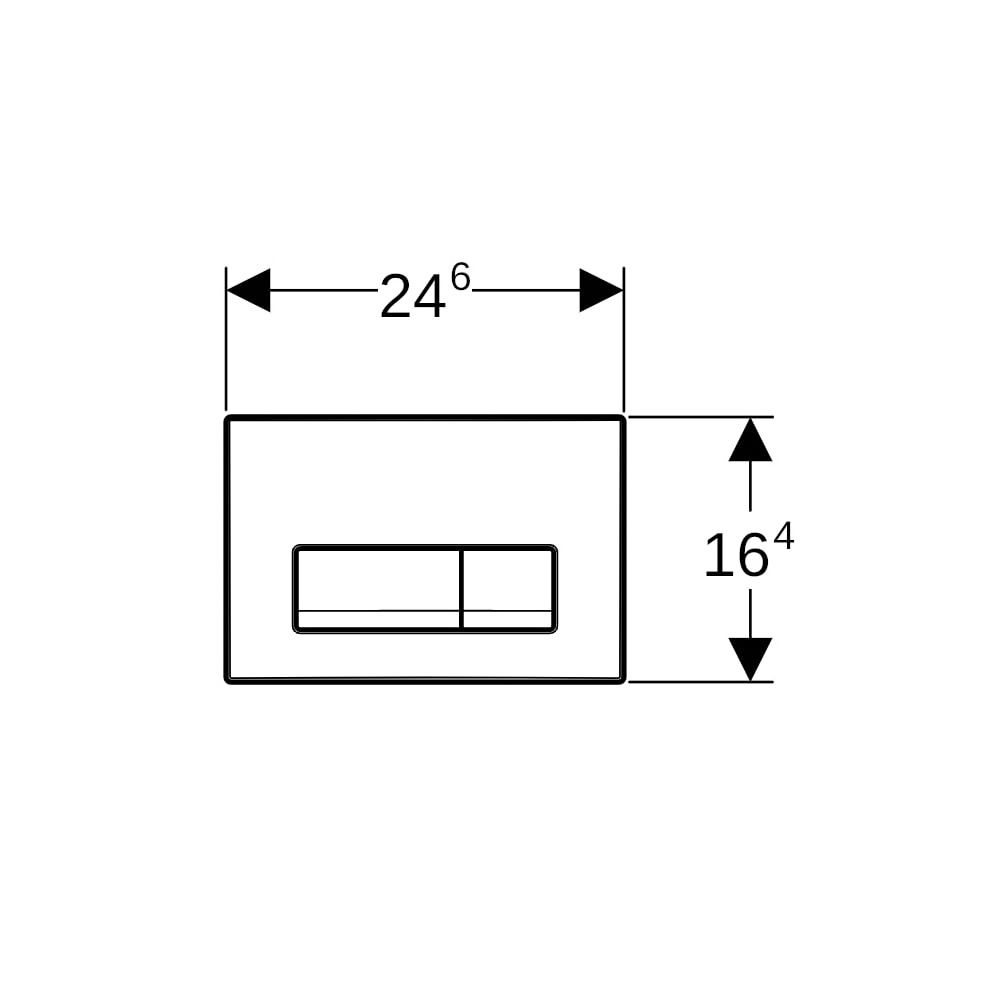 Geberit Delta 50 Drückerplatte, 2-Mengen-Spülung, Mattverchromt... GEBERIT-115105465 4025410653208 (Abb. 7)