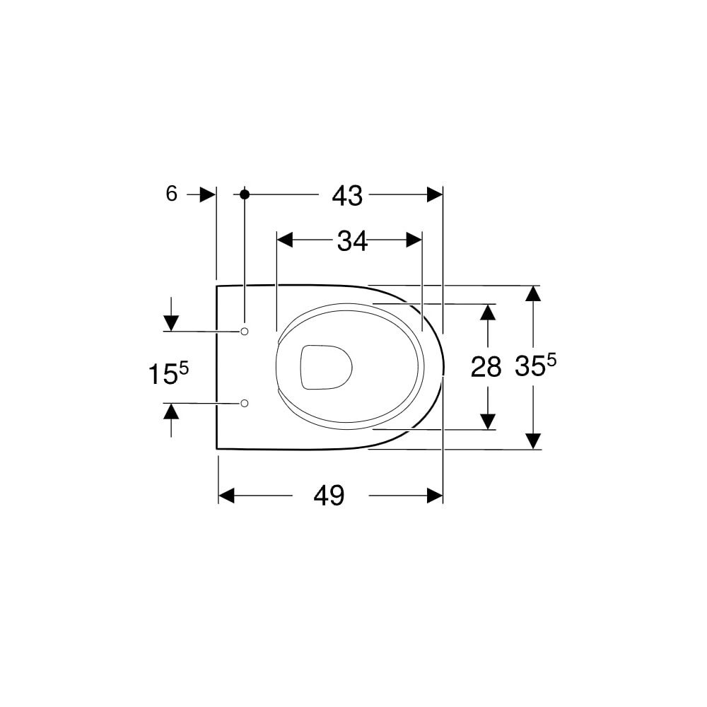 Geberit Renova Compact Wand-WC Tiefspüler, verkürzte Ausladung, geschlossene Form, R... GEBERIT-500377011 4025416518563 (Abb. 7)