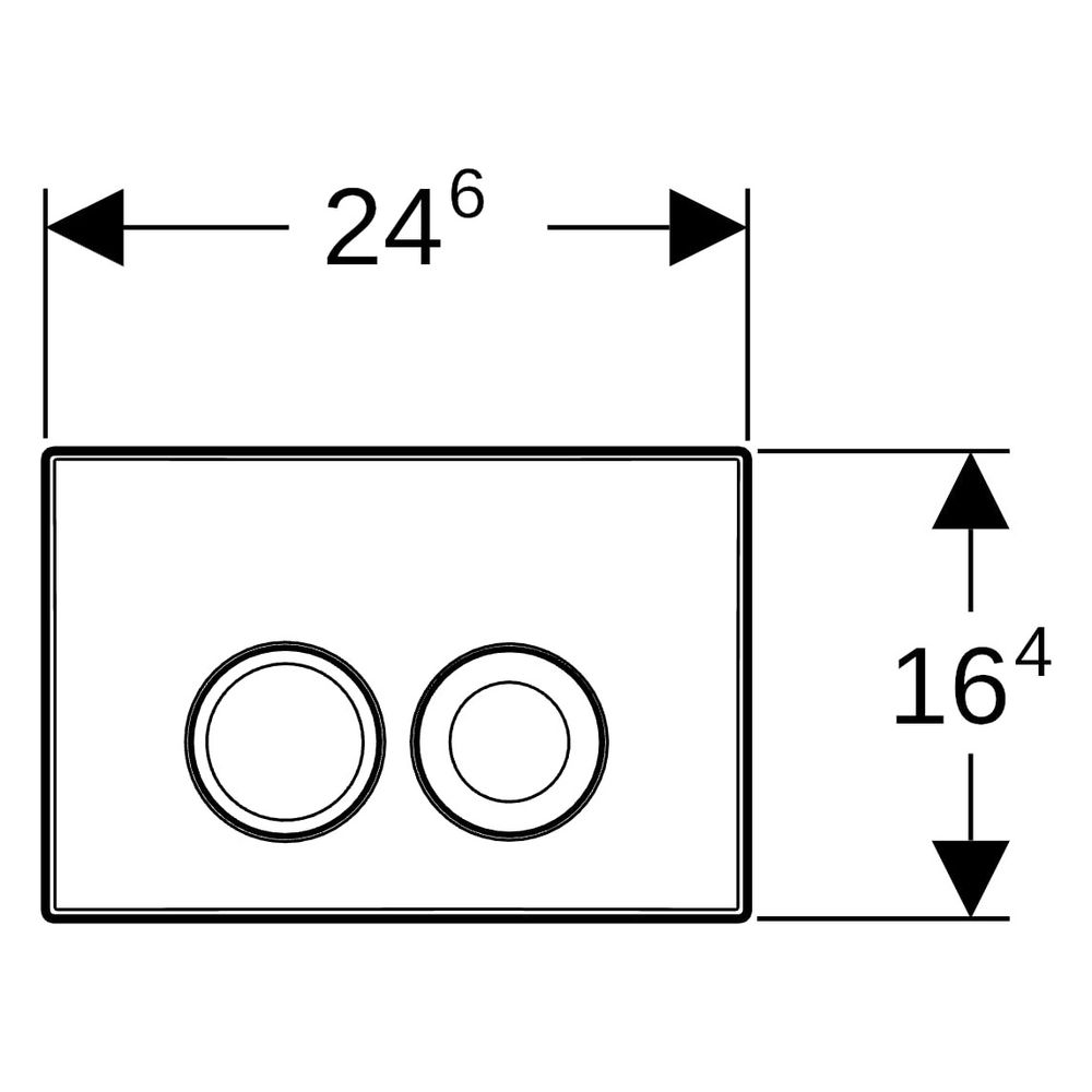 Geberit Betätigungsplatte Delta25, 2-Mengen-Spülung, 24,6x16,4x3,1cm, Kunststoff, W... GEBERIT-115125115 4025410652782 (Abb. 12)