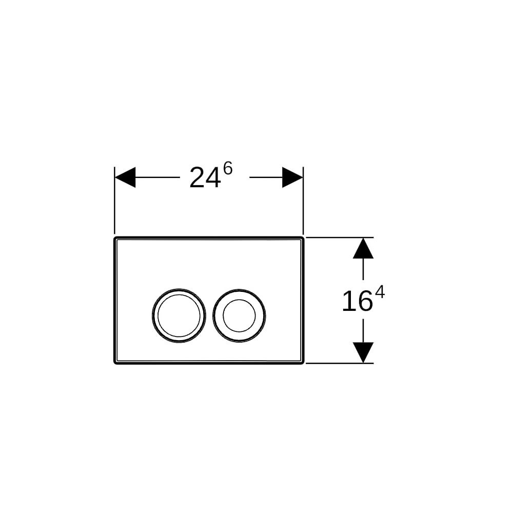 Geberit Delta 25 Drückerplatte, 2-Mengen-Spülung, Mattverchromt... GEBERIT-115125465 4025410652942 (Abb. 7)