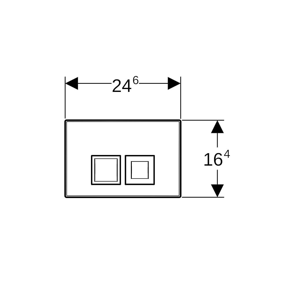 Geberit Delta 25 (vormals Delta 35) Drückerplatte, 2-Mengen-Spülung, Weiß... GEBERIT-115135115 4025410653000 (Abb. 7)