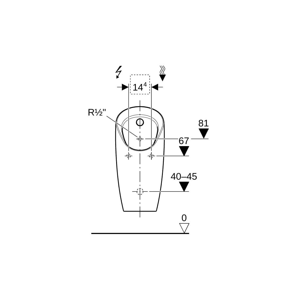 Geberit Preda Urinal für Unterputzsteuerung Zulauf hinten, Weiß... GEBERIT-116070001 4025416529033 (Abb. 9)
