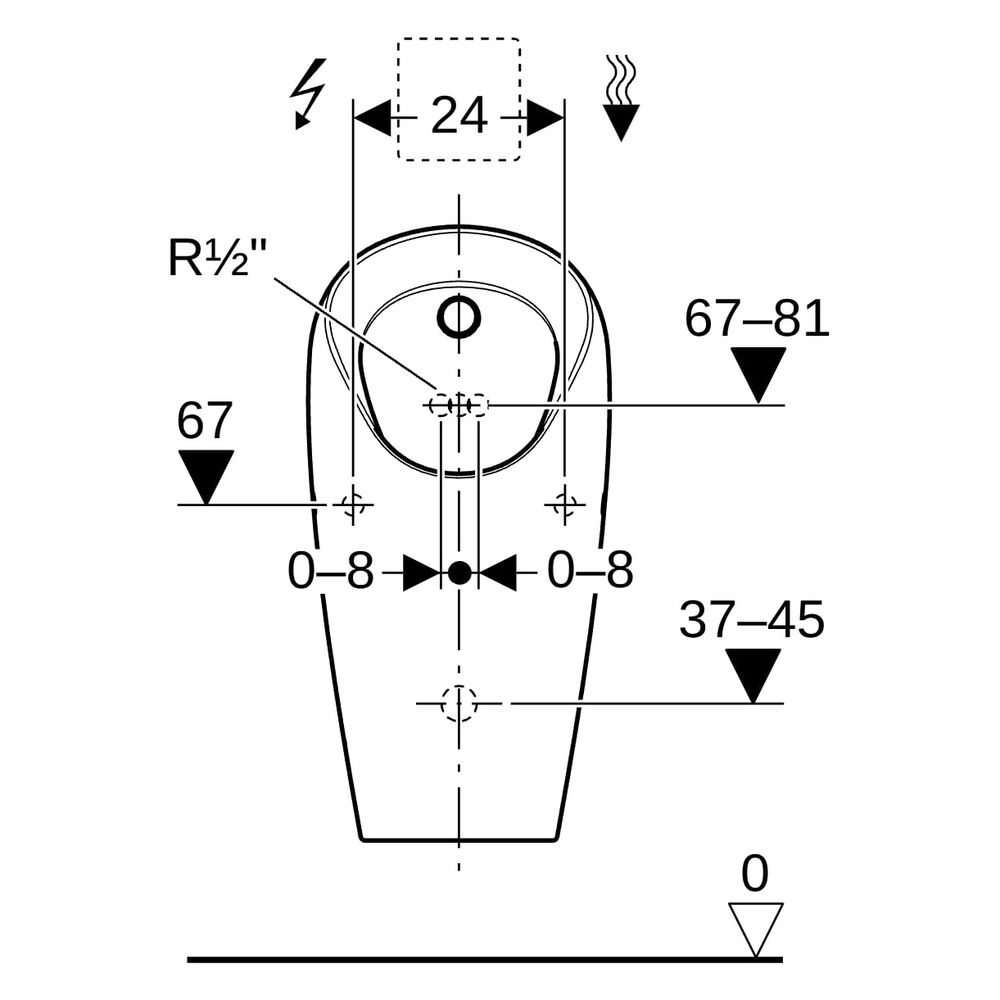 Geberit Urinal Selva, spülrandlos, Sanitärkeramik, Weiß, 116080001... GEBERIT-116080001 4025416530091 (Abb. 12)