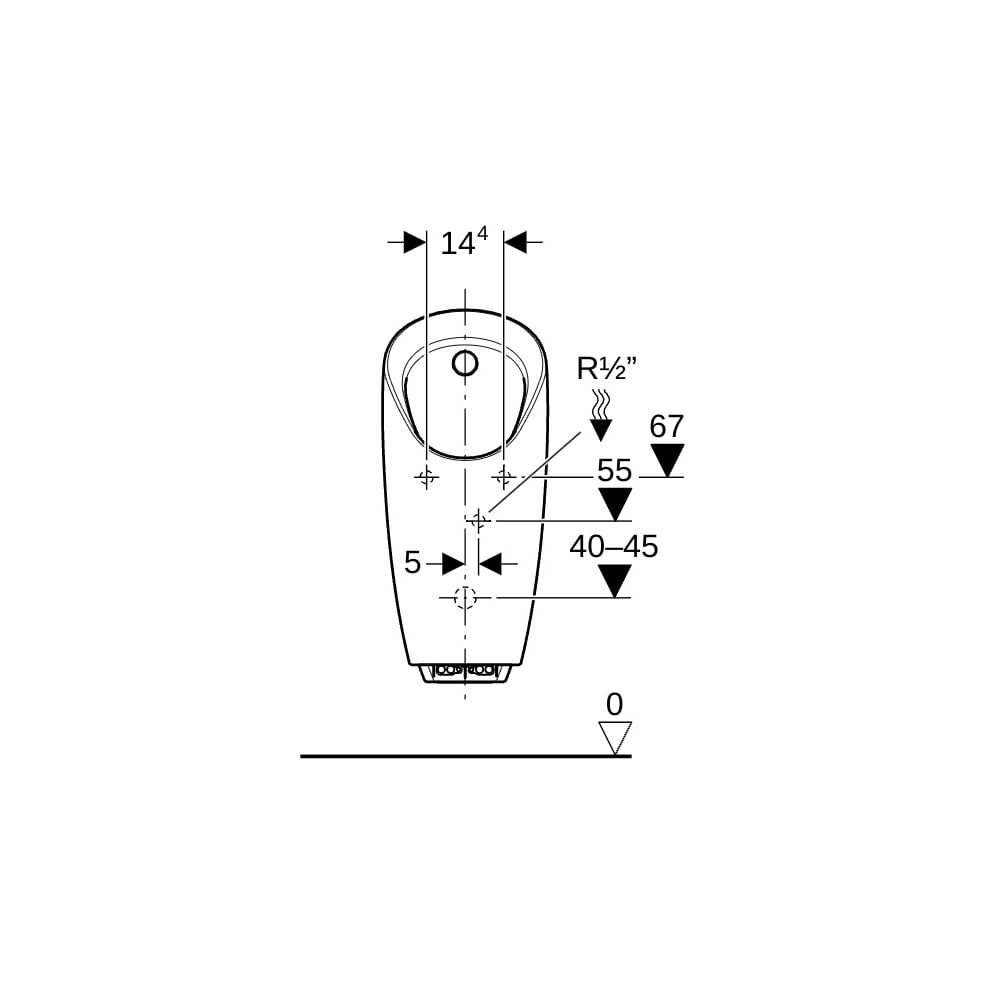 Geberit Preda Urinal mit integrierter Steuerung, Generatorbetrieb Zulauf hinten, Wei... GEBERIT-116074001 4025416529903 (Abb. 9)