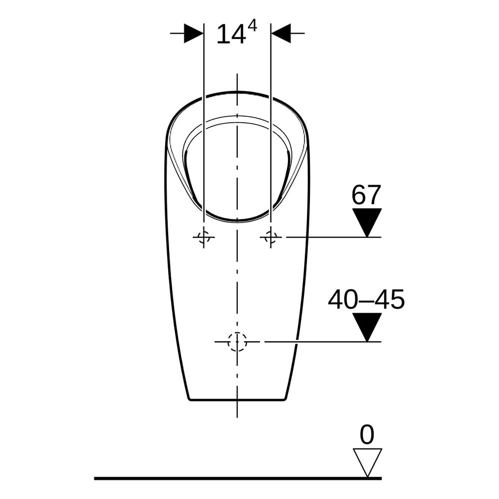 Geberit Urinal Preda, spülrandlos, wasserlos, 66,5x31x37cm, Sanitärkeramik, Weiß, 1... GEBERIT-116071001 4025416529798 (Abb. 11)