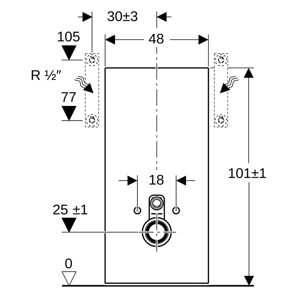 Geberit Monolith Sanitärmodul für Wand-WC, Höhe 101cm, Frontverkleidung aus Glas Sc... GEBERIT-131022SJ6 4025410523884 (Abb. 16)