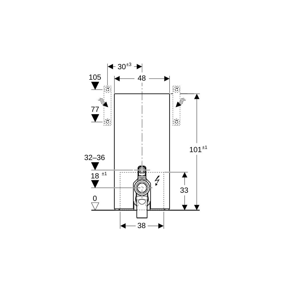 Geberit Monolith Plus Sanitärmodul für Stand-WC 101cm, Frontverkleidung Glas Lava, S... GEBERIT-131203JK7 4025410762870 (Abb. 4)
