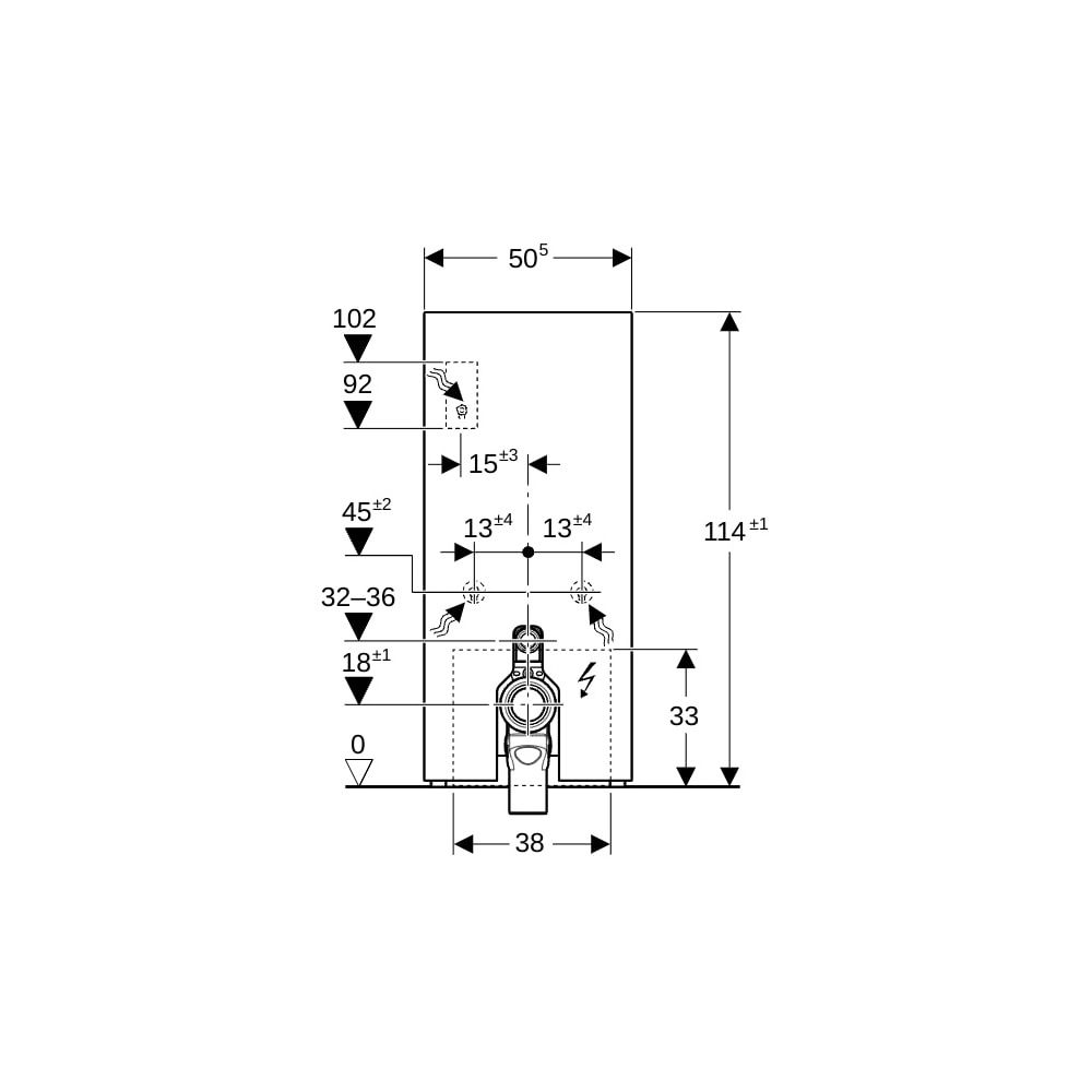 Geberit Monolith Plus Sanitärmodul für Stand-WC 114cm, Frontverkleidung Glas Sandgra... GEBERIT-131233JL7 4025410763372 (Abb. 4)