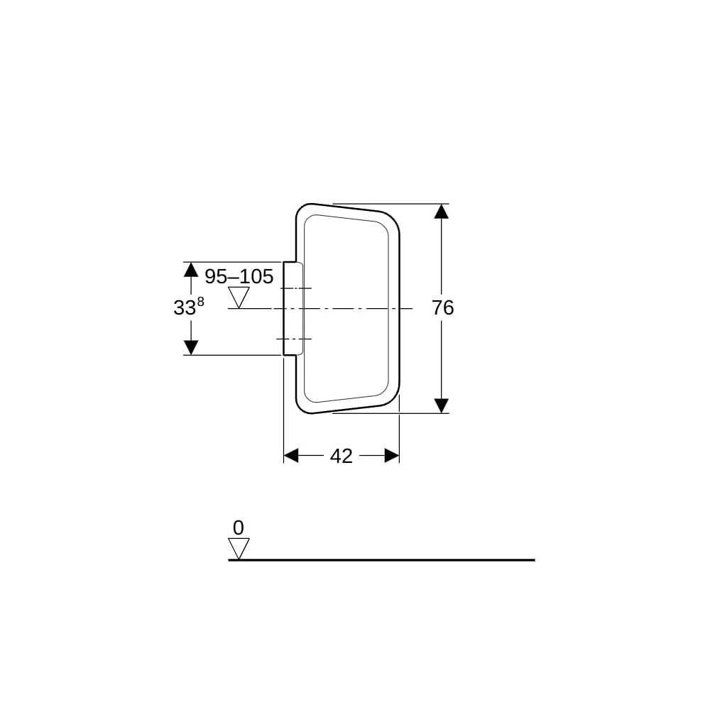 Geberit Urinaltrennwand Alpinweiß, Kunststoff, Länge 42cm Breite 7,6cm Höhe 76cm, zu... GEBERIT-115202111 4025416522539 (Abb. 6)