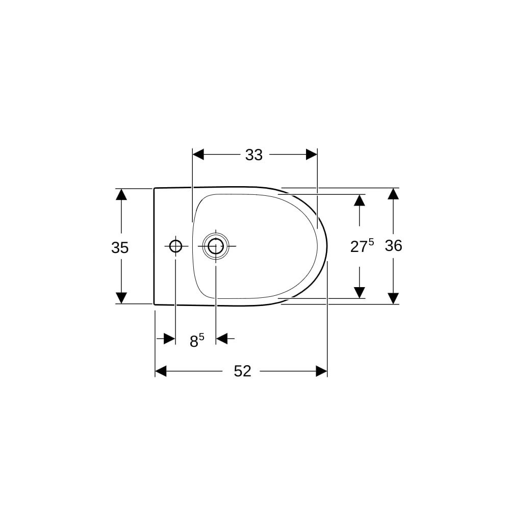 Geberit Renova Standbidet teilgeschlossene Form, Tiefe 52cm, Überlauf sichtbar, Weiß... GEBERIT-500812018 4025410712462 (Abb. 7)
