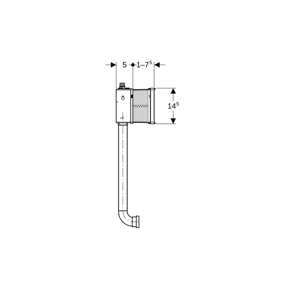 Geberit Rohbauset mit Spülbogen, Spülbogenverlängerung, für Basic Urinalsteuerung... GEBERIT-115985005 4025416312130 (Abb. 7)