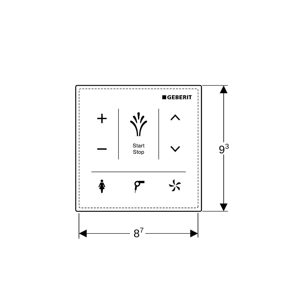 Geberit Wandbedienpanel für Geberit AquaClean, Weiß/Glas... GEBERIT-147038SI1 4025416817031 (Abb. 7)