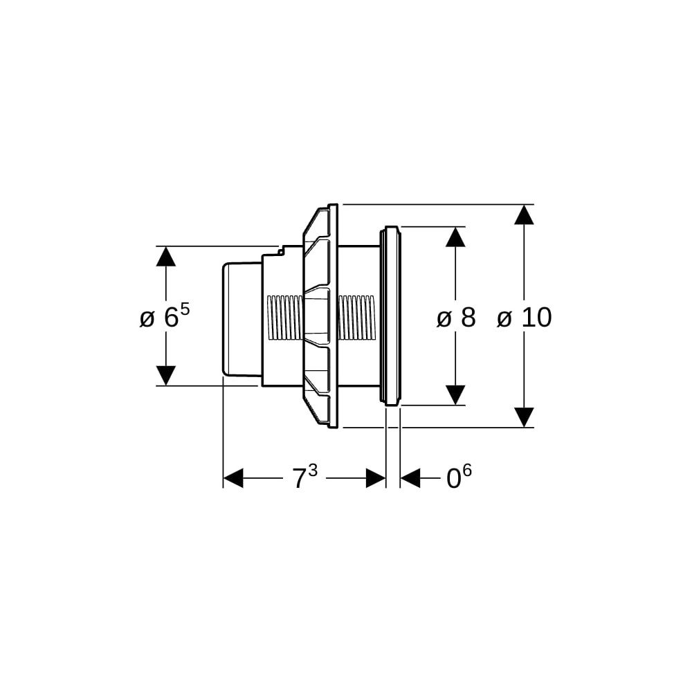 Geberit Typ 10 Fernbetätigung pneumatisch, 2-Mengen-Spülung, Möbeldrücker, Schwarz/M... GEBERIT-116057DW1 4025410740571 (Abb. 5)