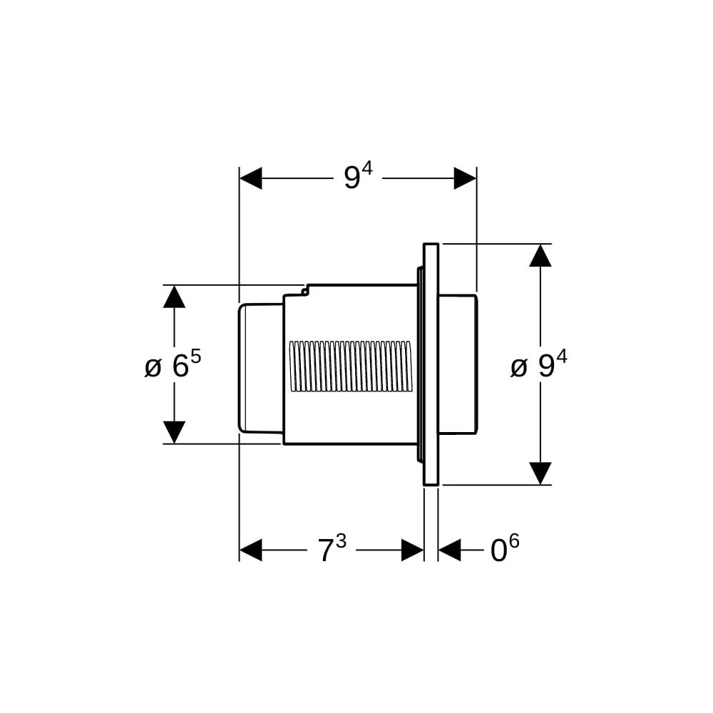 Geberit Typ 01 Fernbetätigung pneumatisch, 2-Mengen-Spülung, Unterputz-Drücker, vorr... GEBERIT-116044111 4025416322603 (Abb. 7)