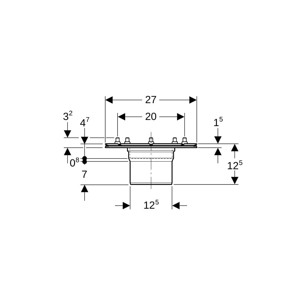 Geberit Aufsatz Pressdichtungsflansch, für Bodenablauf 13x13cm, Bodeneinlauf 13x13cm... GEBERIT-388102001 4025416581123 (Abb. 4)