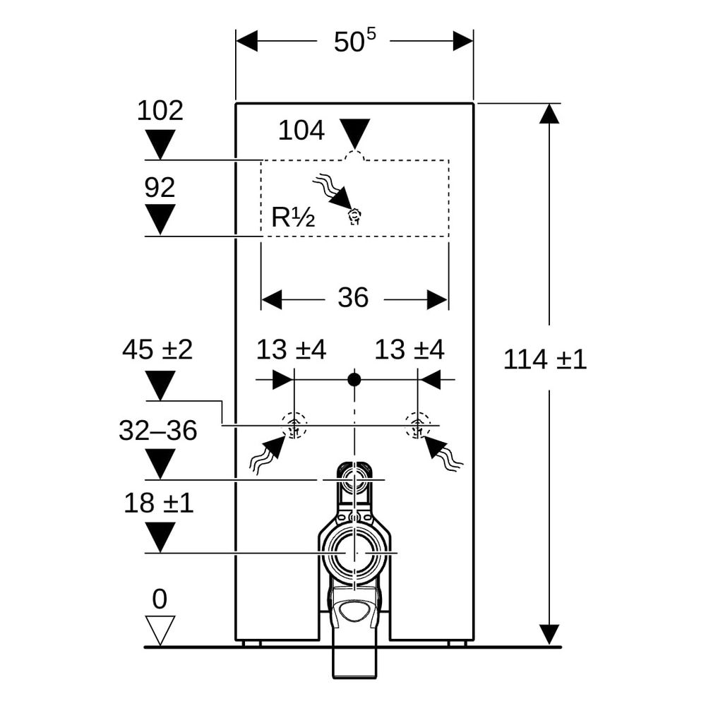 Geberit Monolith Sanitärmodul für Stand-WC, Höhe 114cm, Frontverkleidung aus Glas S... GEBERIT-131033JL5 4025410952004 (Abb. 16)