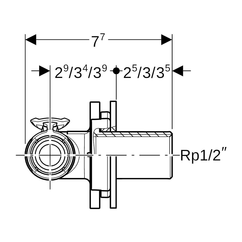 Geberit T-Wanddurchführung FlowFit 90 Grad, 16mm x Rp 1/2", Rotguss, 620812001... GEBERIT-620812001 4025410705815 (Abb. 6)