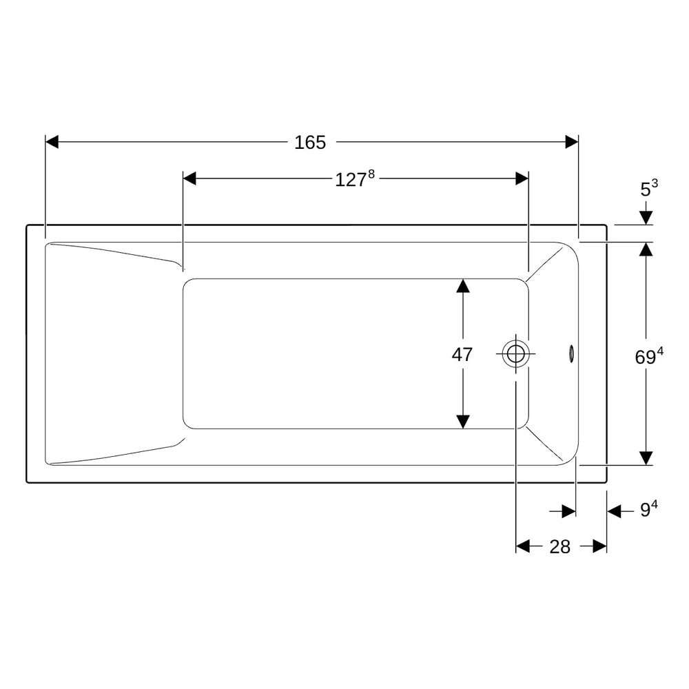 Geberit Renova Plan Rechteckbadewanne 180x80cm, Gesamtvolumen 242l... GEBERIT-554306011 4025410711045 (Abb. 10)