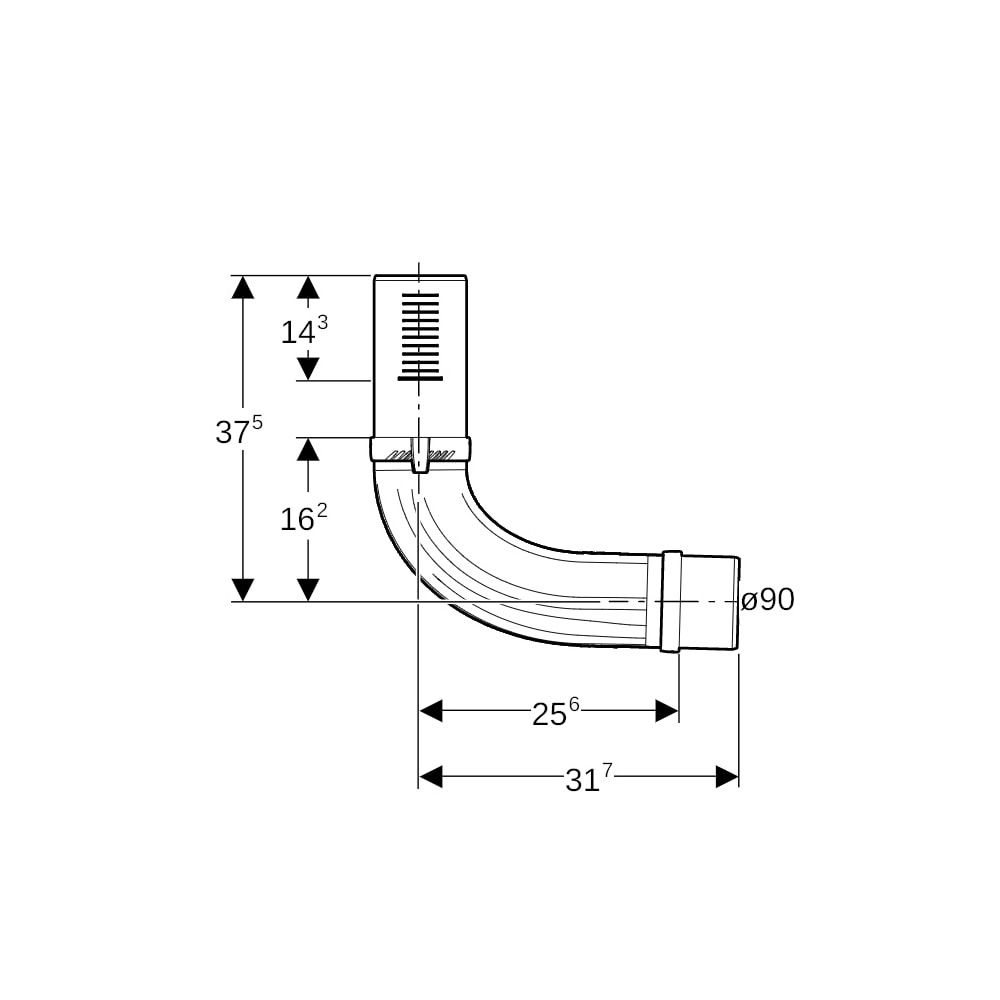 Geberit Silent-Pro BottomTurn Bogen MX 90mm... GEBERIT-393425141 4025410709301 (Abb. 4)