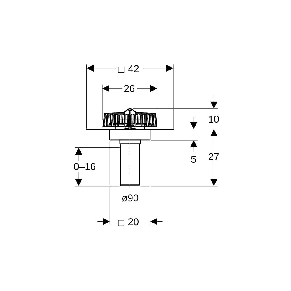 Geberit Pluvia Dachwassereinlauf mit Anschlussblech Maximale Ablaufleistung 25l/s... GEBERIT-359099001 4025410162830 (Abb. 5)