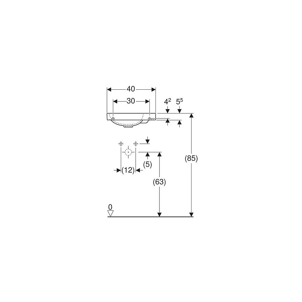 Geberit Acanto Handwaschbecken Hahnloch rechts, ohne Überlauf, Weiß/KeraTect... GEBERIT-500635018 4022009352979 (Abb. 5)