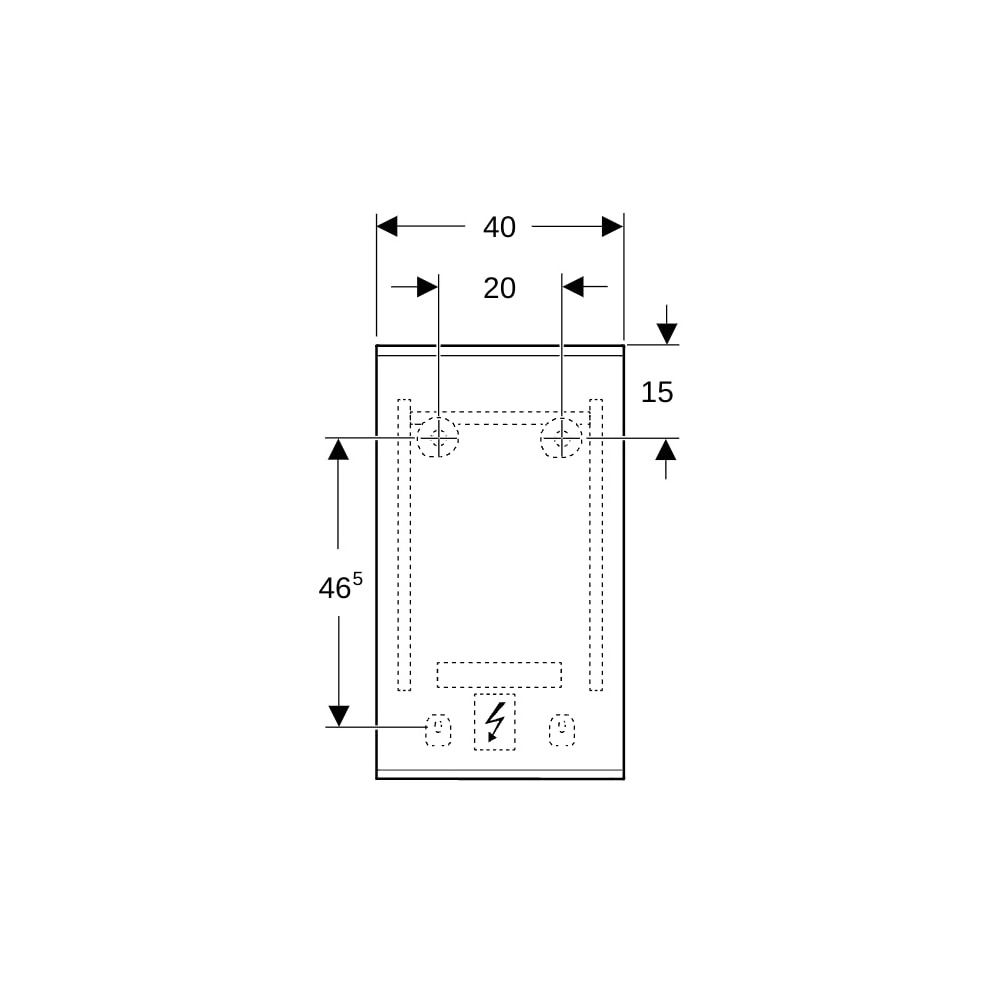 Geberit Option Plus Square Lichtspiegel, direkte, indirekte Beleuchtung, 40x70x3,5cm... GEBERIT-502780001 4025410059956 (Abb. 5)
