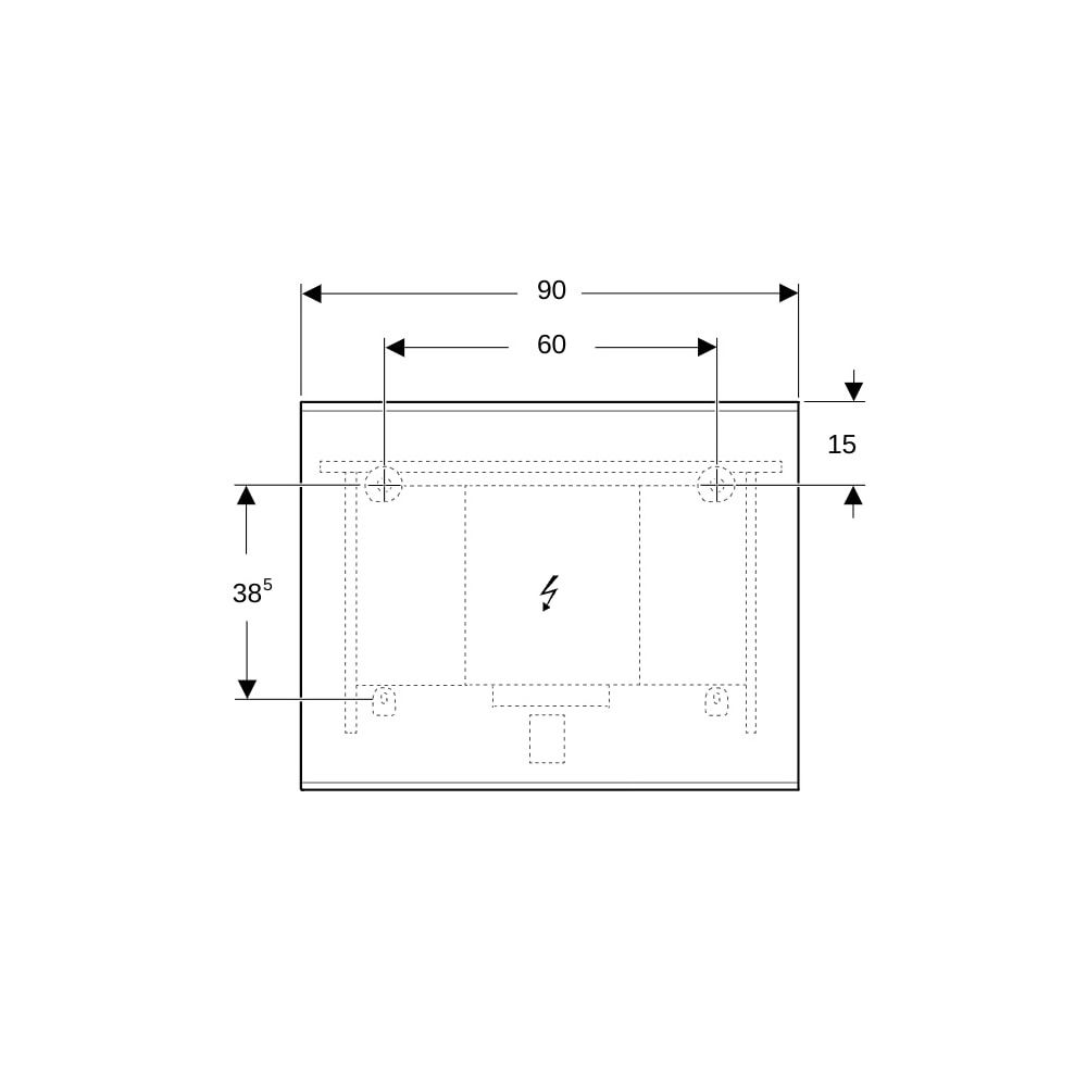 Geberit Option Plus Square Lichtspiegel, direkte, indirekte Beleuchtung, 90x70x3,5cm... GEBERIT-502783001 4025410060013 (Abb. 5)