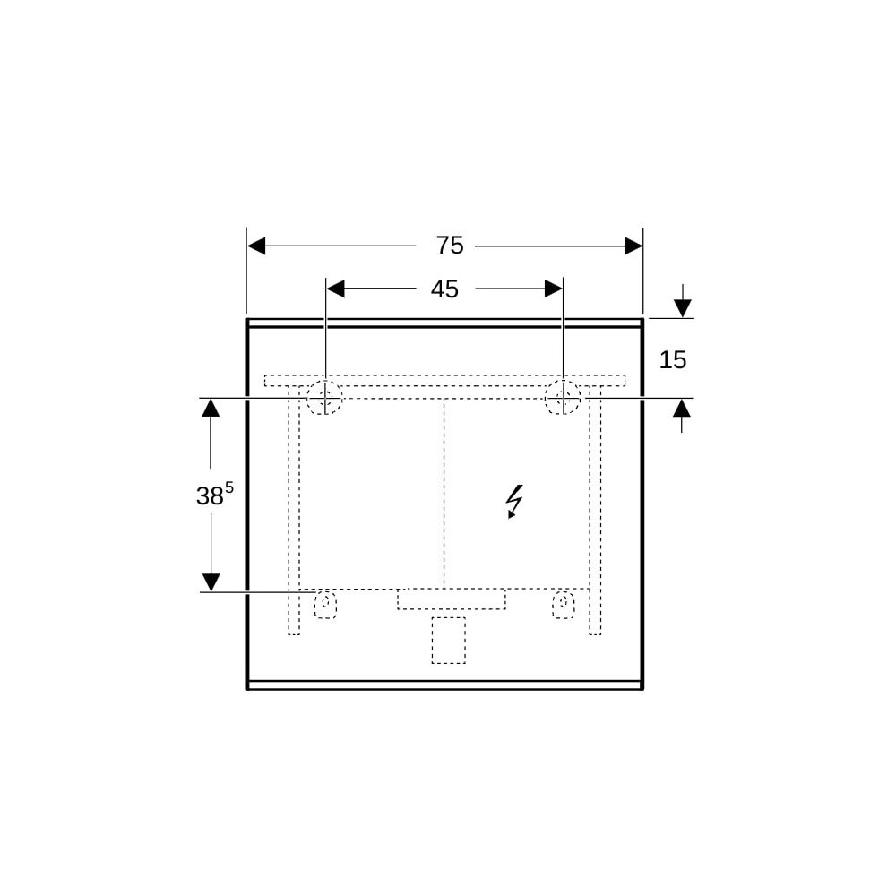 Geberit Option Plus Square Lichtspiegel, direkte, indirekte Beleuchtung, 75x70x3,5cm... GEBERIT-502782141 4025410060006 (Abb. 5)