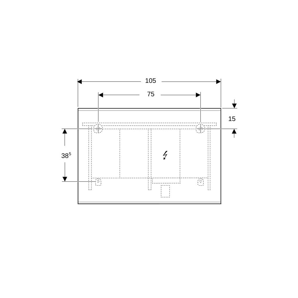 Geberit Option Plus Square Lichtspiegel, direkte, indirekte Beleuchtung, 105x70x3,5c... GEBERIT-502784141 4025410060044 (Abb. 5)