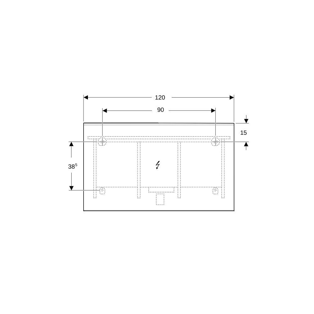Geberit Option Plus Square Lichtspiegel, direkte, indirekte Beleuchtung, 120x70x3,5c... GEBERIT-502785141 4025410060068 (Abb. 5)