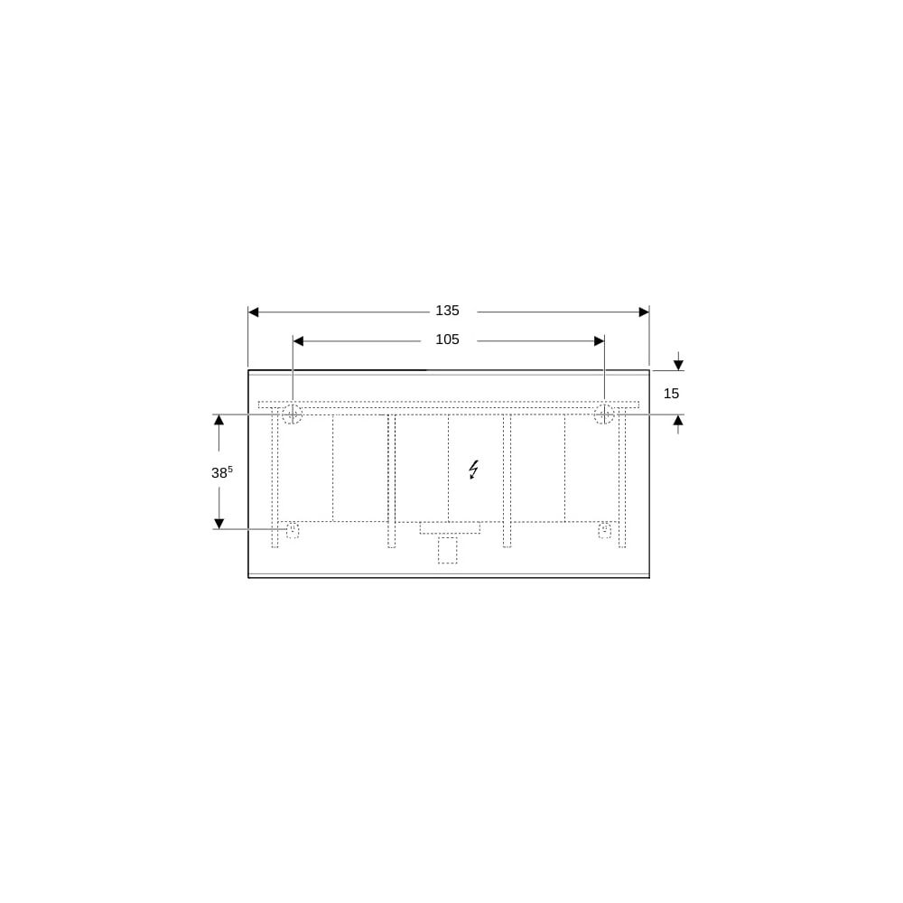 Geberit Option Plus Square Lichtspiegel, direkte, indirekte Beleuchtung, 135x70x3,5c... GEBERIT-502786141 4025410060082 (Abb. 5)