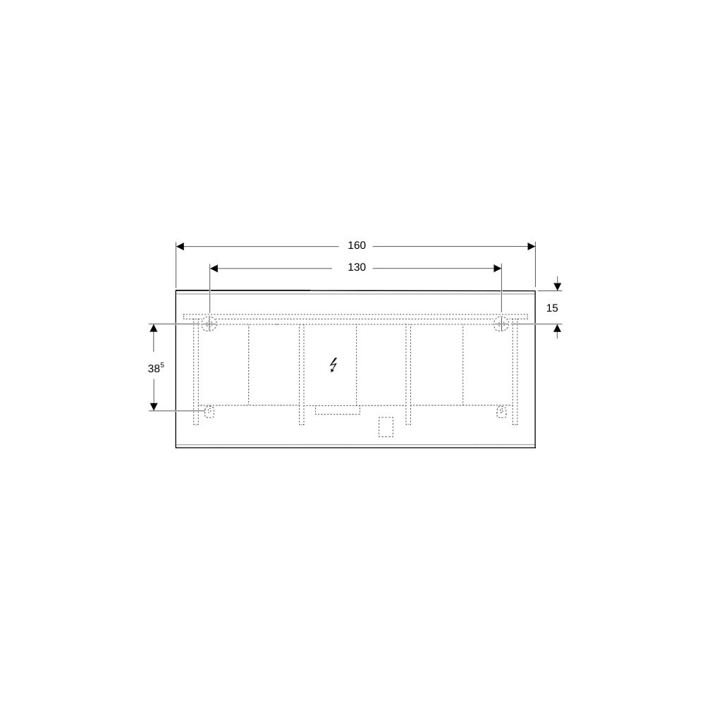 Geberit Option Plus Square Lichtspiegel, direkte, indirekte Beleuchtung, 160x70x3,5c... GEBERIT-502787141 4025410060105 (Abb. 5)