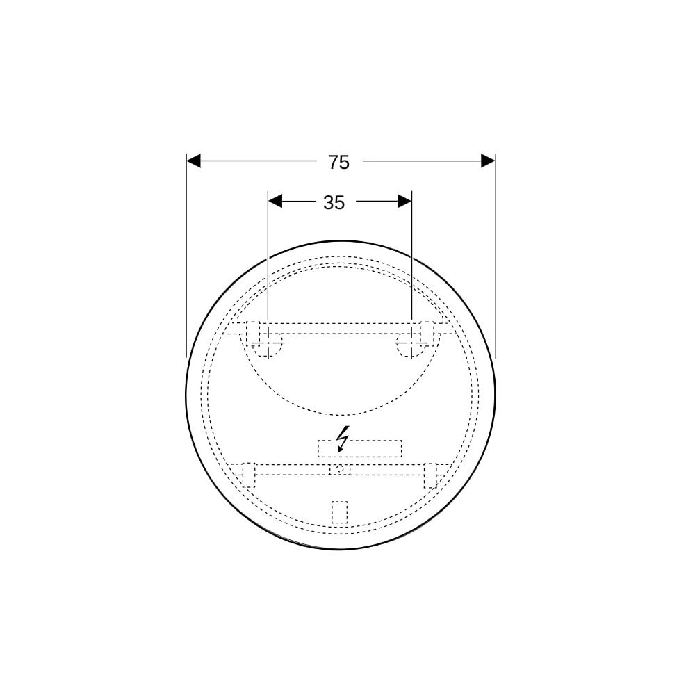 Geberit Option Round Lichtspiegel mit direkter und indirekter Beleuchtung 75x75cm, D... GEBERIT-502798001 4025410060136 (Abb. 5)