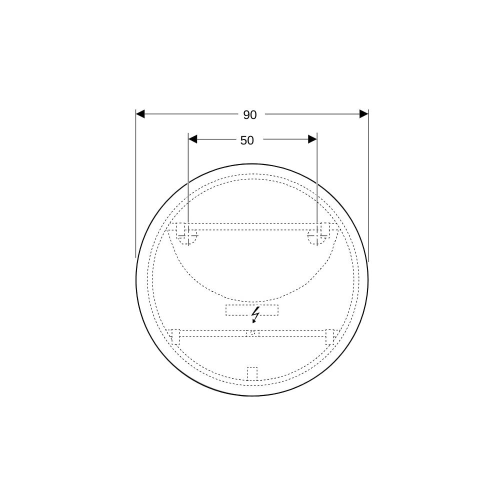 Geberit Option Round Lichtspiegel mit direkter und indirekter Beleuchtung 90x90cm, D... GEBERIT-502799001 4025410060143 (Abb. 5)