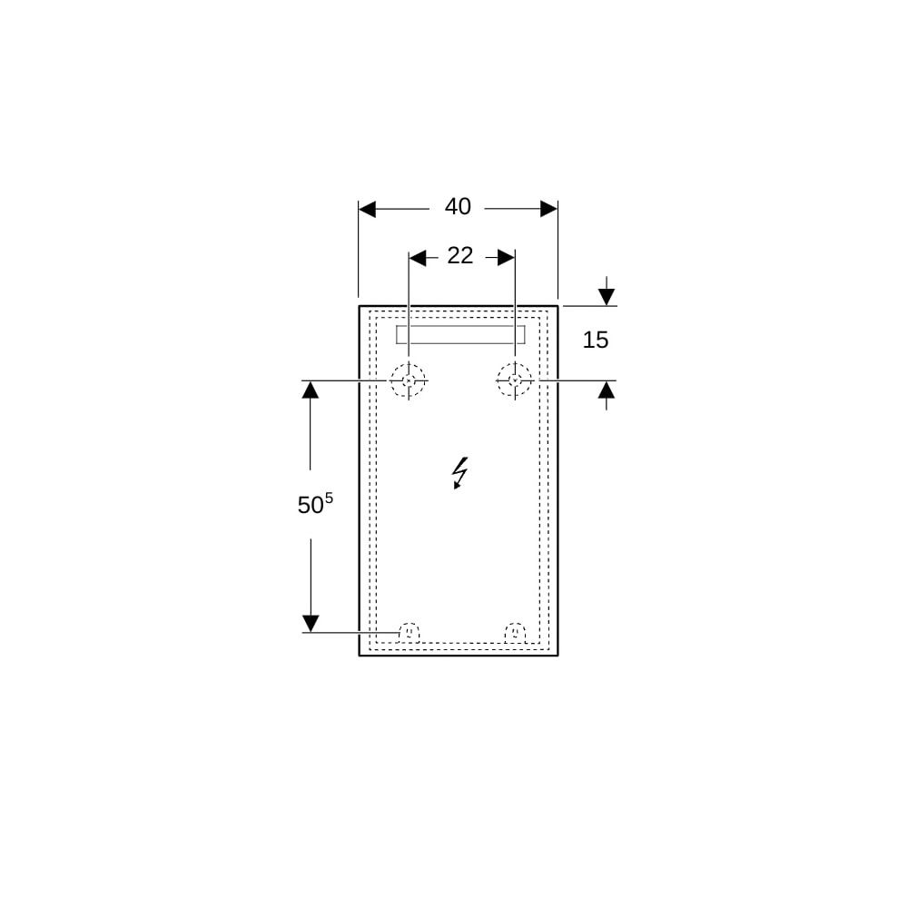 Geberit Option Basic Square Lichtspiegel Beleuchtung oben, 40x70x3cm, Aluminium elox... GEBERIT-502803001 4025410060167 (Abb. 5)
