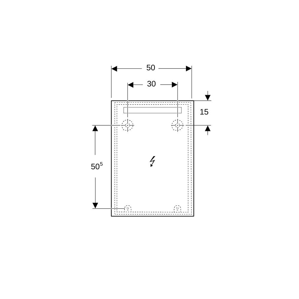 Geberit Option Basic Square Lichtspiegel Beleuchtung oben, 50x70x3cm, Aluminium elox... GEBERIT-502804001 4025410060723 (Abb. 5)