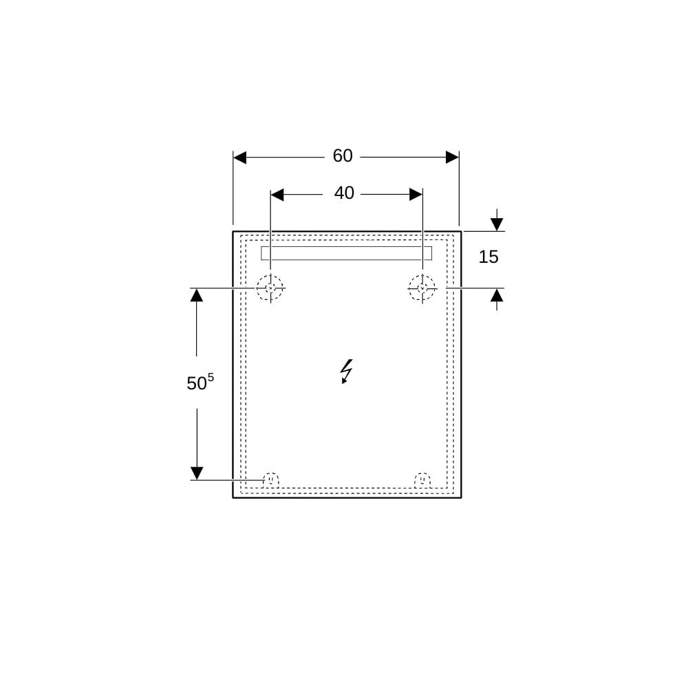 Geberit Option Basic Square Lichtspiegel Beleuchtung oben, 60x70x3cm, Aluminium elox... GEBERIT-502805001 4025410060181 (Abb. 5)