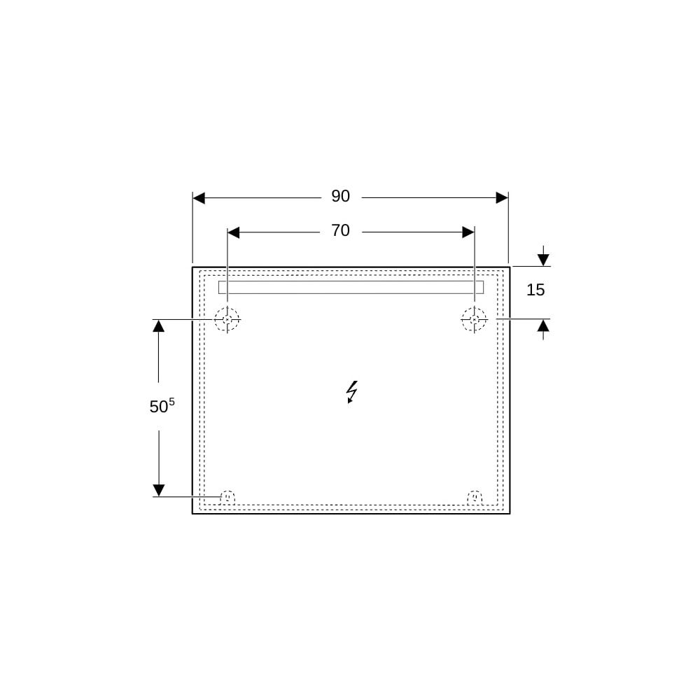 Geberit Option Basic Square Lichtspiegel Beleuchtung oben, 90x70x3cm, Aluminium elox... GEBERIT-502808001 4025410060211 (Abb. 5)