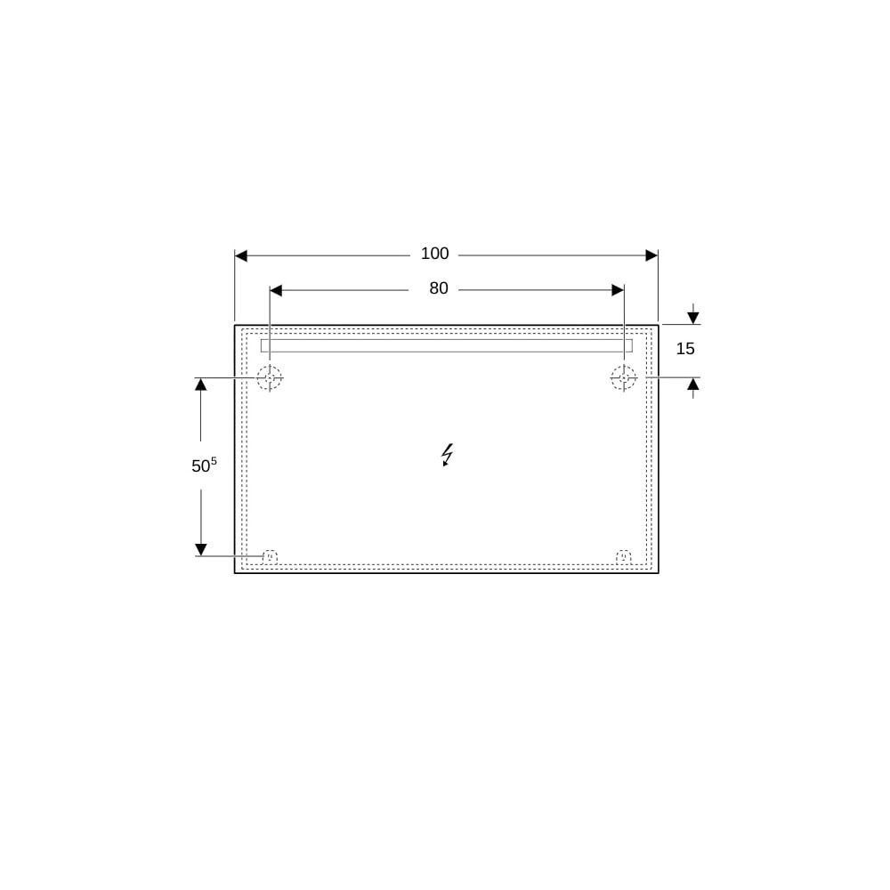 Geberit Option Basic Square Lichtspiegel Beleuchtung oben, 120x70x3cm, Aluminium elo... GEBERIT-502810001 4025410060235 (Abb. 5)